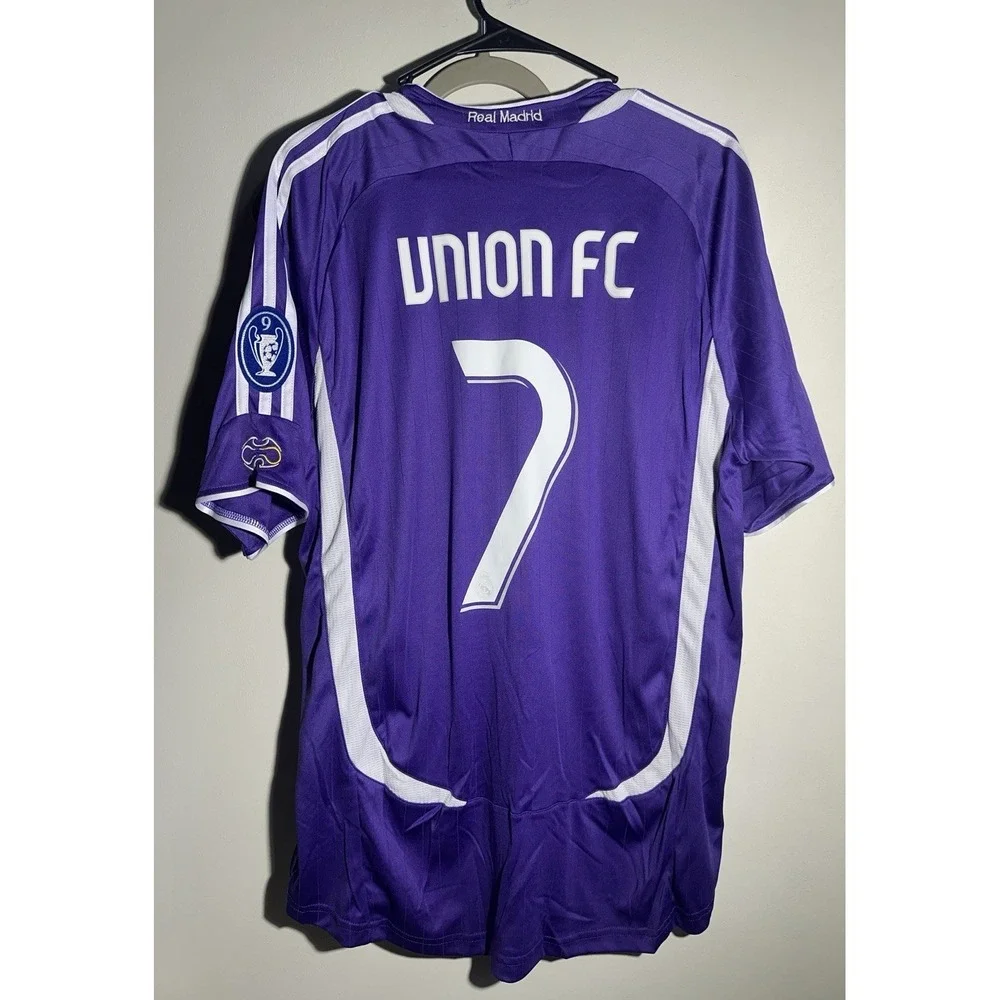 Adidas Real Madrid 06/07 Benq Siemens Men's XL Purple Third Kit Union FC #7 NWT